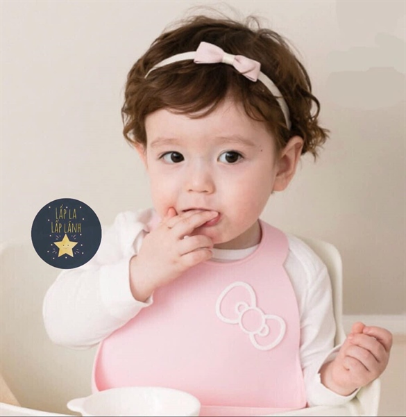 Agazzang Yếm silicone Thỏ hồng