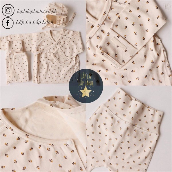 Peekaboo Set sơ sinh Hoa Nhí Ivory size 3m