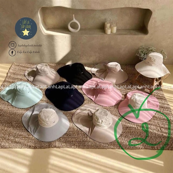 ECLL Nón rộng vành Pink phối vòng đầu size cho mẹ