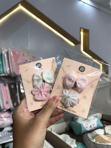 HappyPrince Kẹp tóc-Nơ Hoa Trắng Hồng