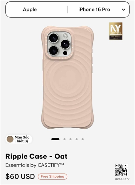 Casetify Ripple Case - Oat - iPhone 16 Pro