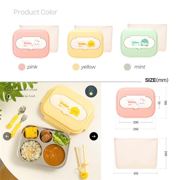 Edison Khay inox kèm nắp Vịt vàng