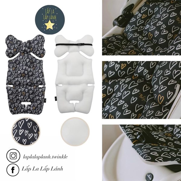 BILY Nệm lót xe đẩy Cute Heart