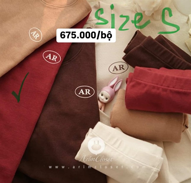 Arimcloset Set đồ màu Đỏ burgundy size S 12-24m
