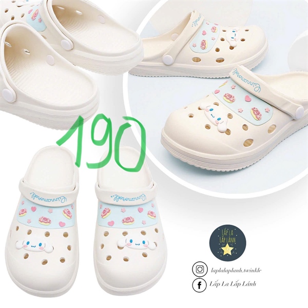 Shoelamode Sục nhựa cinnamoron trắng size 190