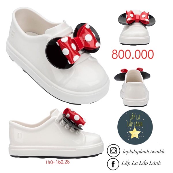 Minimelissa Giày trắng nơ Minnie -size 150