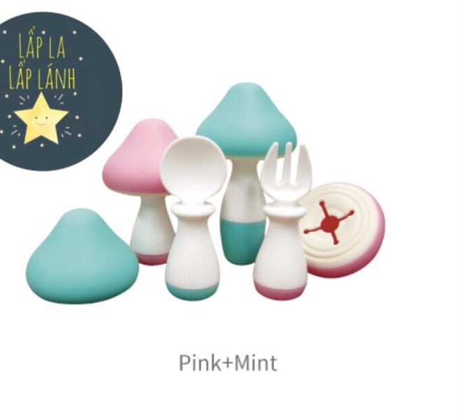 Coconory Set Muỗng nĩa nấm Pink mint