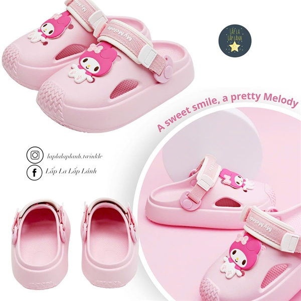 Shoelamode Sục nhựa melody hồng size 170