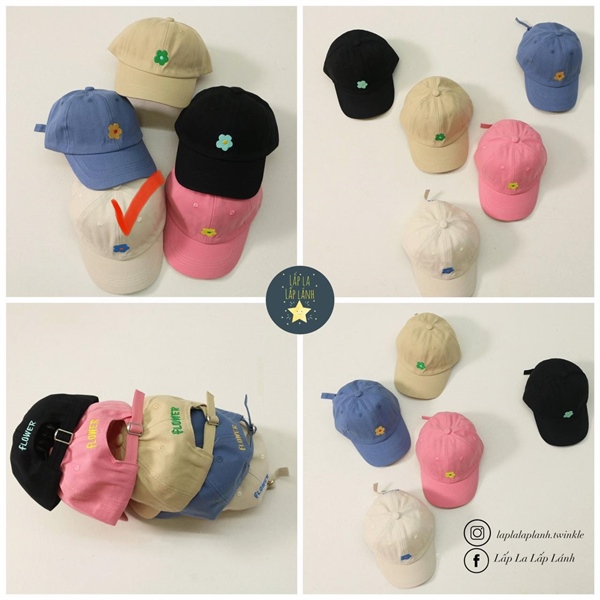 Rangubebe Nón lưỡi trai hoa cúc Trắng