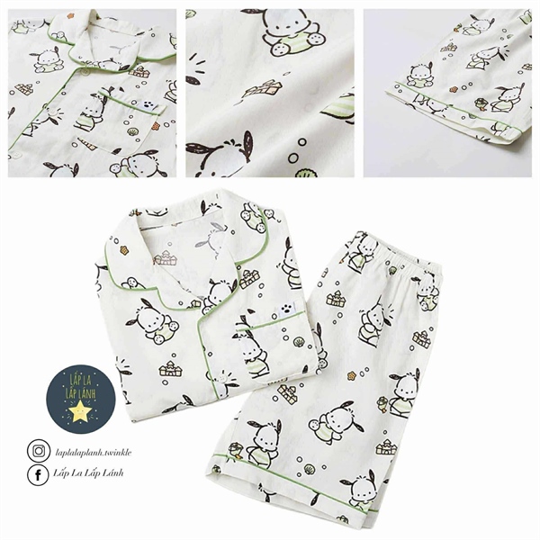 Spaokids Set pyjama SPPPF25KU1 Pochacco ngắn tay cổ V size 110