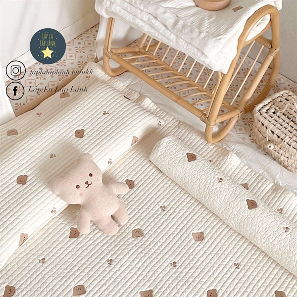 Formongde Wide pillow Gấu cherry sọc 30x70cm