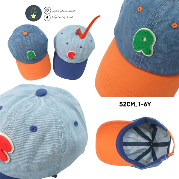 Rangubebe Nón thêu chữ Xanh