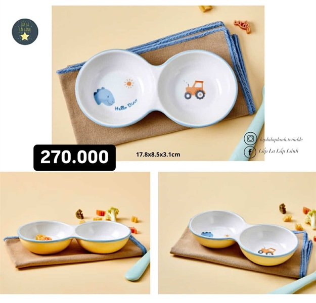 Modernhouse Chén chấm Khủng long 2 ngăn 18cm