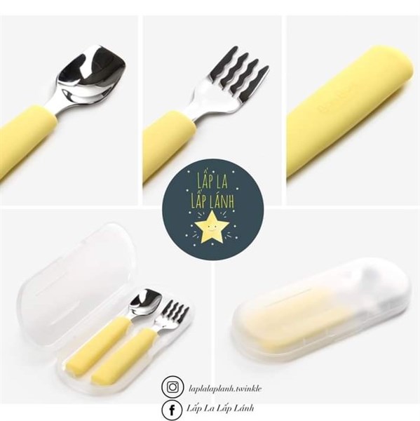 Dailylike Set Muỗng Nĩa Silicone màu Lemon
