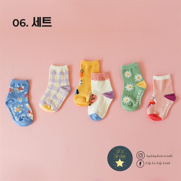 Dailylike set 6 vớ mẫu 8 size M