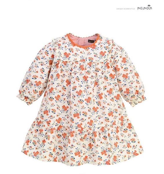 Moimoln Váy trắng hoa lá cam size 80