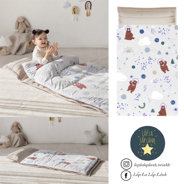 Juhodeco Set ngủ Gấu Phi Hành Gia Beige