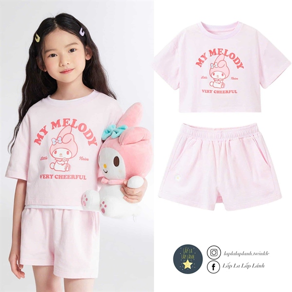 Spaokids Đồ bộ Melody cotton ngắn tay size 120