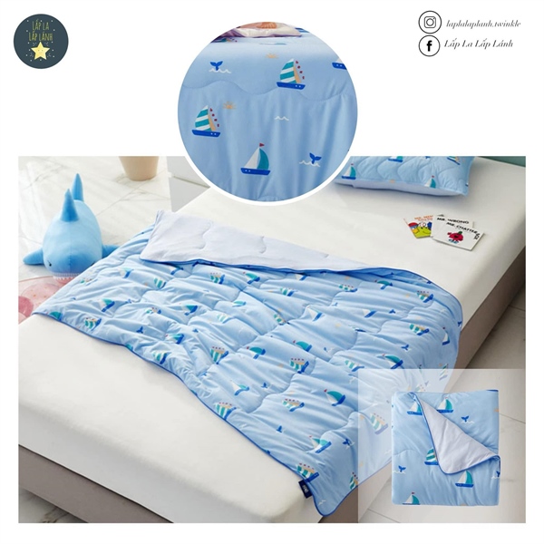 Modernhouse Chăn cooling chần bông 100x140 Thuyền xanh