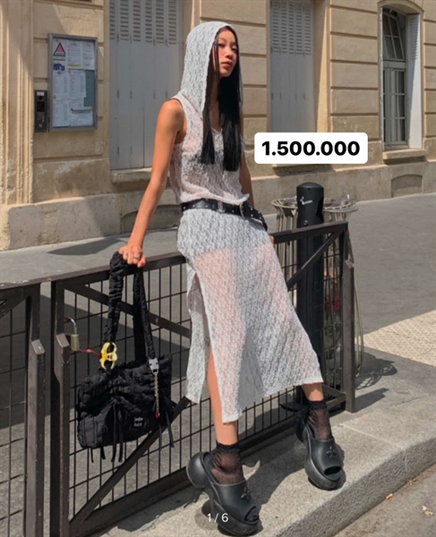 Wconcept Áo ren trùm đầu màu trắng