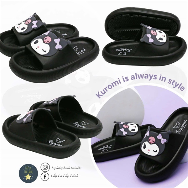 Shoelamode Dép kuromi đen size 190