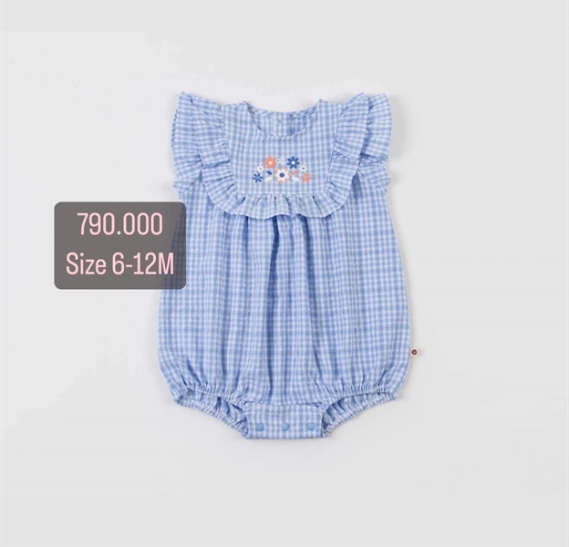Happyprince Bodysuit caro xanh size 6-12M