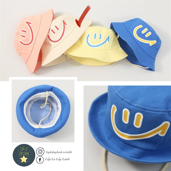 Rangubebe Nón vành mặt cười Trắng