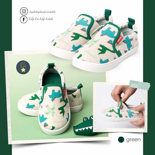 Ozkiz Slip on khủng long xanh size 190