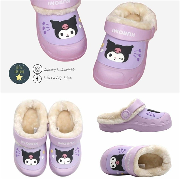 Shoelamode Sục lông Kuromi tím size 220