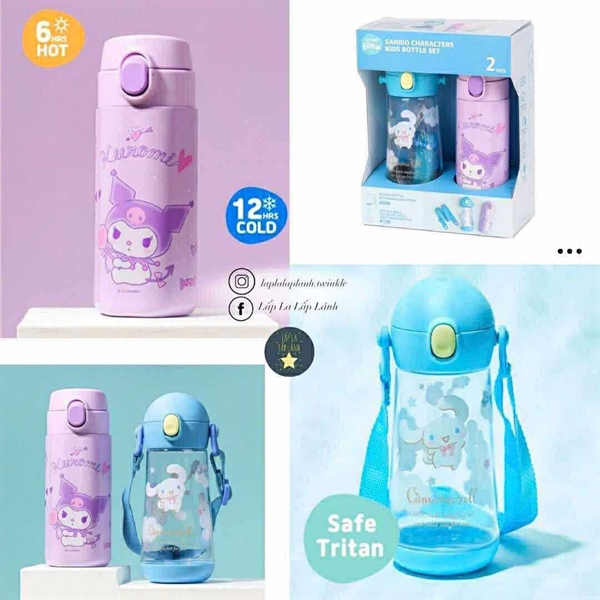 Lilfant Set 2 bình nước Cinnamoroll + bình giữ nhiệt Kuromi