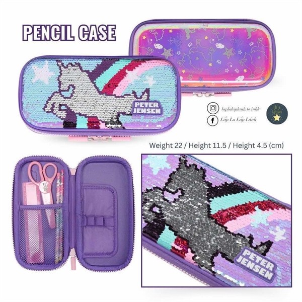 Peterjensen Hộp bút PTX62YF74M_VI Unicorn tím
