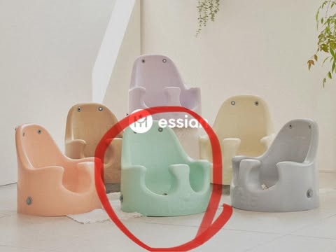 Essian Ghế ăn dặm Xanh Mint + Tray và Cart đẩy màu Beige
