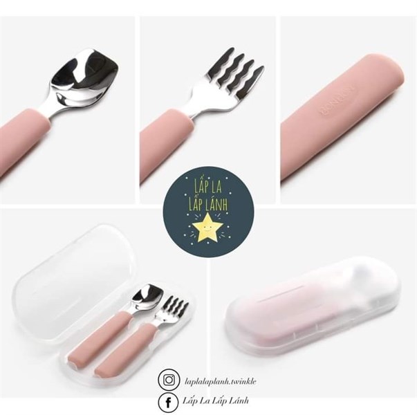 Dailylike Set Muỗng Nĩa Silicone màu Pink