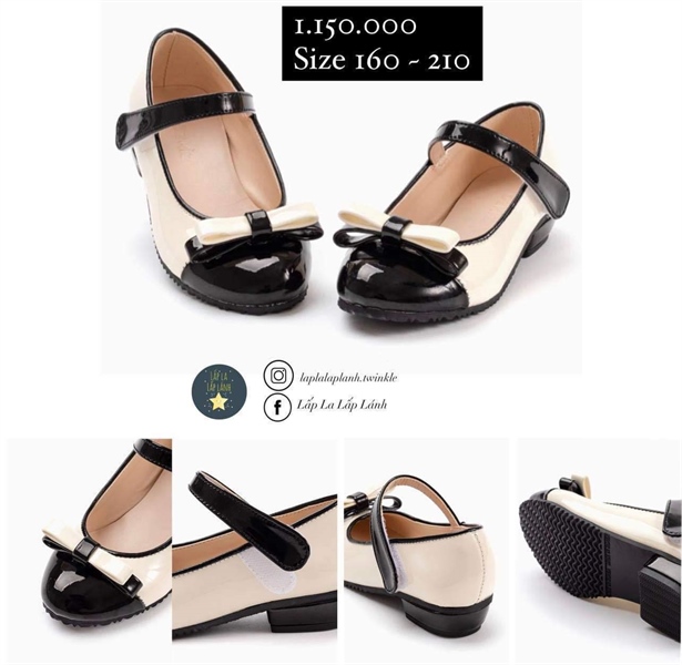 Ozkiz giày búp bê đen trắng