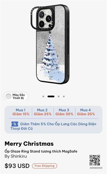 Casetify Merry Christmas iPhone 16 Pro Max Glaze Ring Stand Case MagSafe Compatible