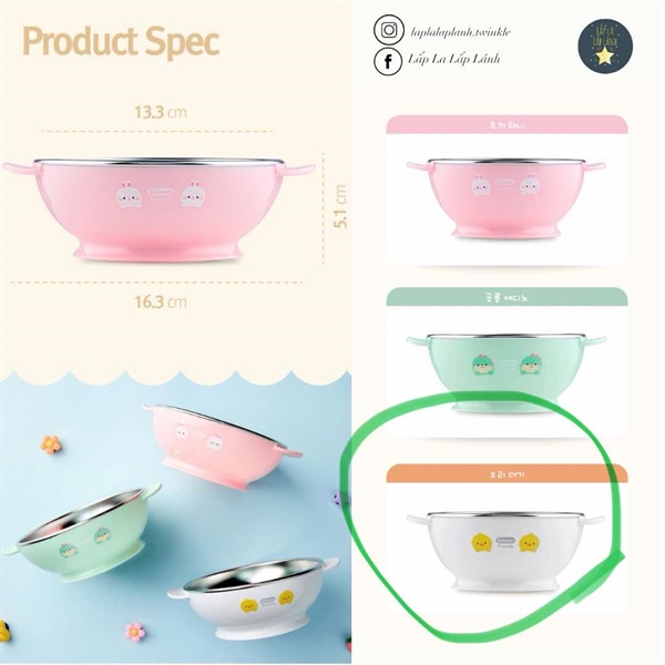 Edison Chén inox size lớn Vịt vàng