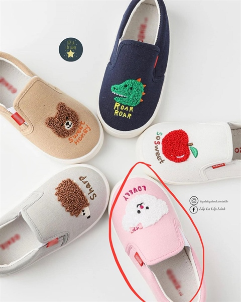 Ozkiz Slip on Cún Hồng Lovely size 190