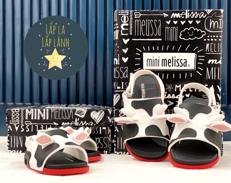 Minimelissa Sandals bò sữa trắng đế đỏ size 140