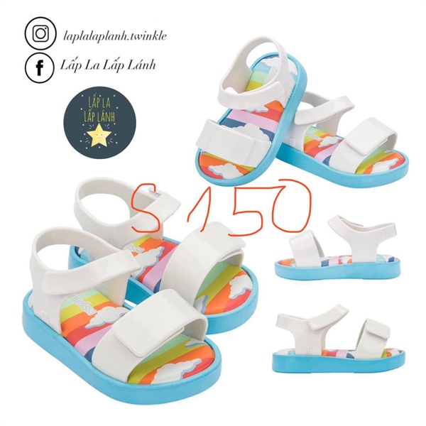 Mini Melissa Sandal Cầu Vồng Trắng