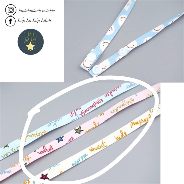 Lucyqueen Dây khẩu trang Chữ in Xanh