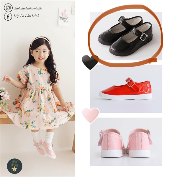 Petitshoes Giày đen da bóng size 170