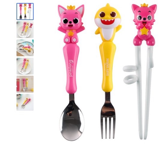 Pinkfong Set muỗng nĩa đũa