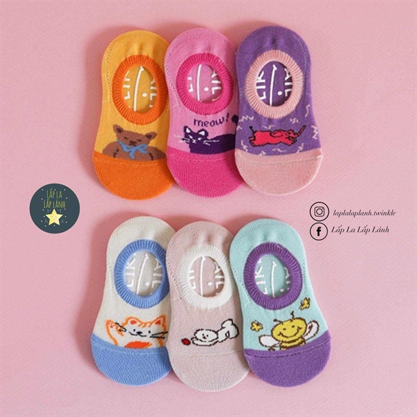 Dailylike Set 6 vớ gấu cam mèo hồng size S