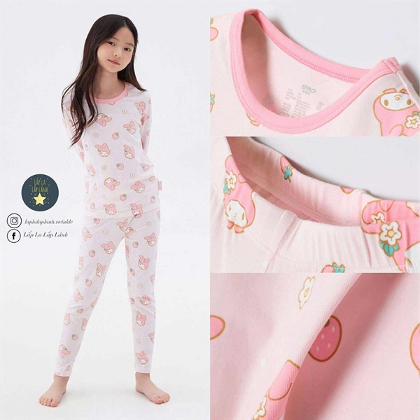 Spaokids Homewear SPLOGA9KU2 My Melody Pink dài tay cổ tròn