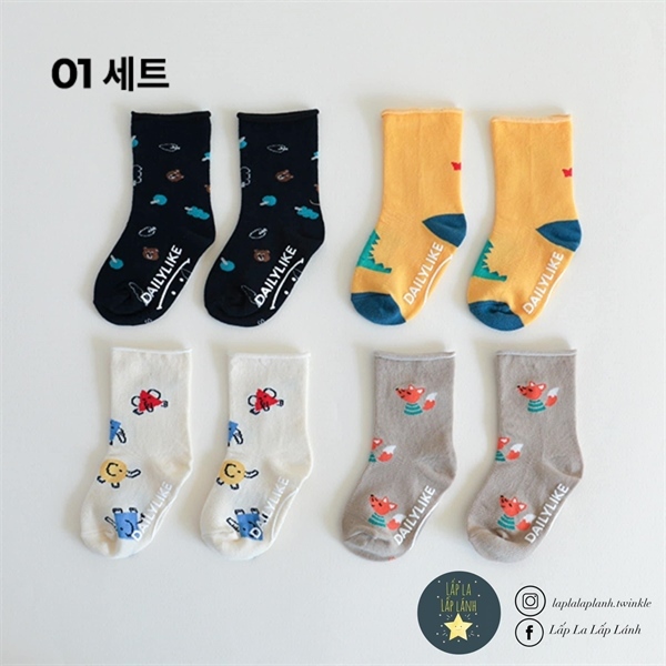 Dailylike set 4 vớ mẫu 5 size M