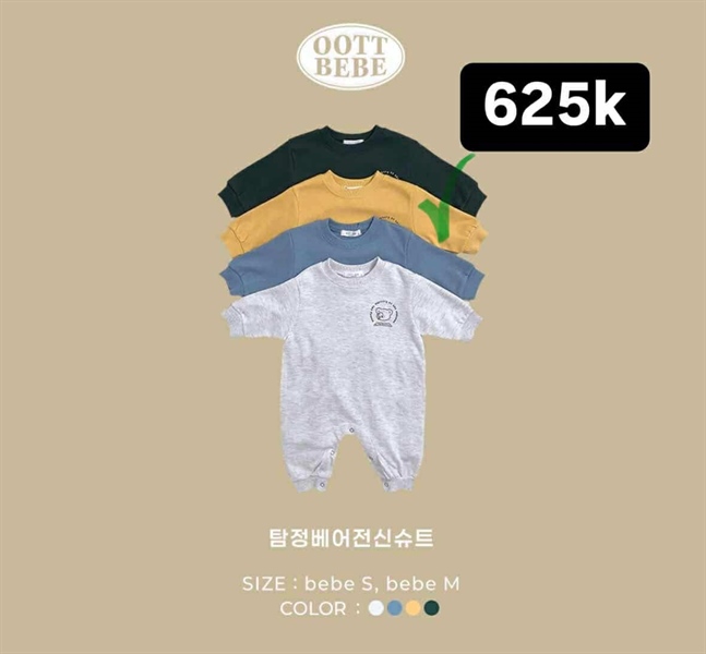 Oottobebe Bodysuit gấu vàng size 0-6m