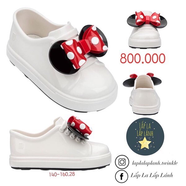 Minimelissa Giày trắng nơ Minnie size 170
