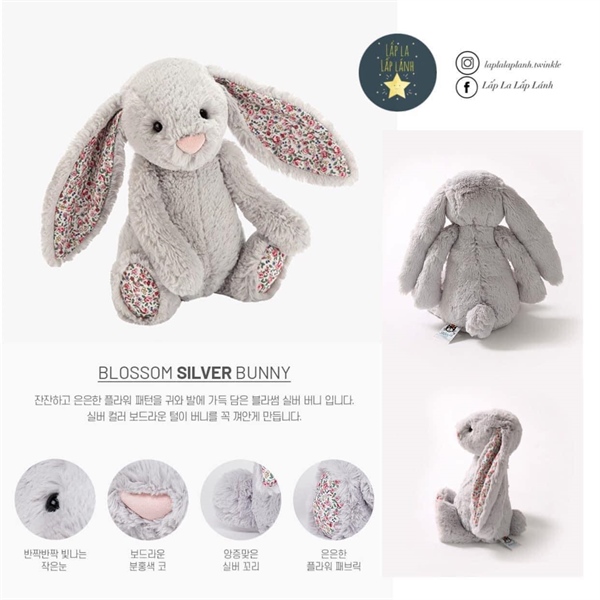 Jellycat Blossom Silver Bunny 31cm
