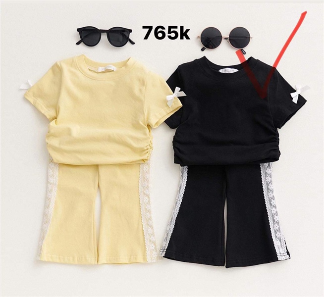 Oottbebe Đồ bộ đen quần ống loe size XS