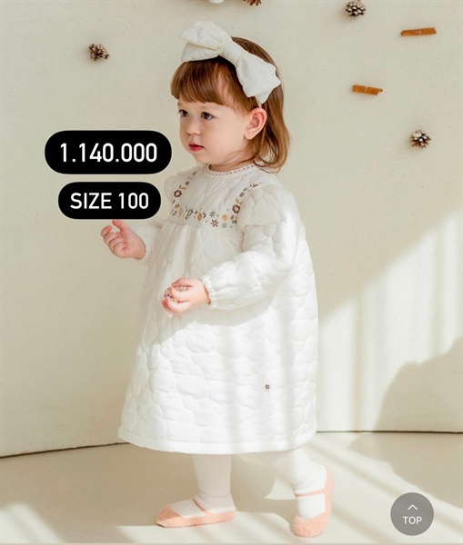 Happyprince Váy trắng hoạ tiết hoa size 100